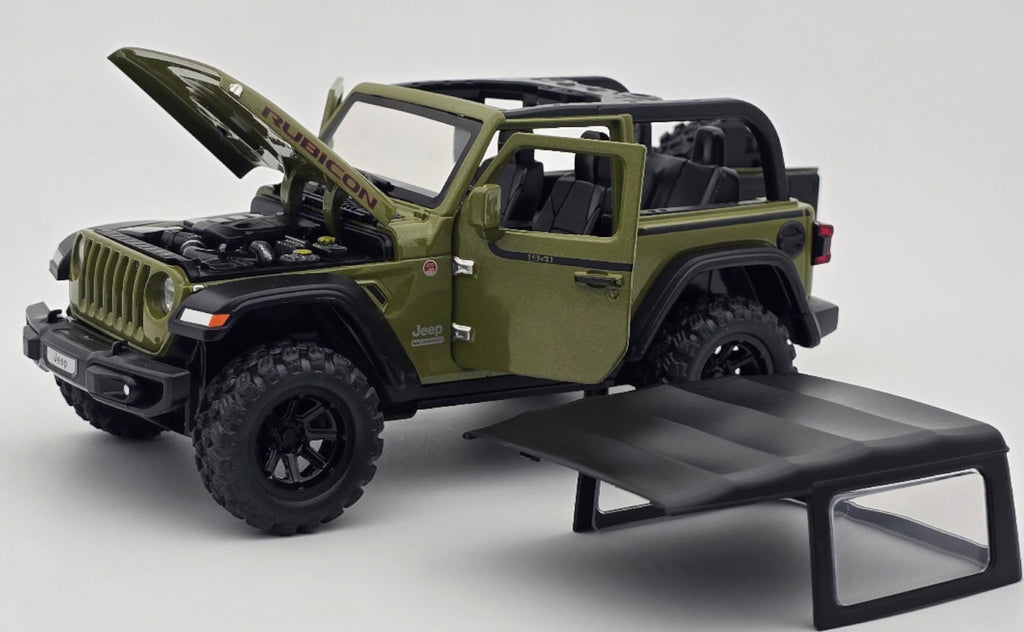 Jeep Wrangler Rubicon Diecast Model Car 1:24 Scale | Off-Road SUV Collectible Toy