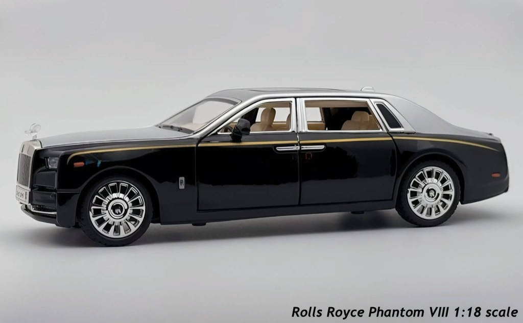 Rolls-Royce Phantom Diecast Model Car 1:24 Scale | Luxury Collectible Metal Toy Car