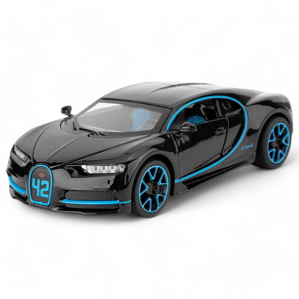 Brightlys Luxury Hypercar Diecast Model 1:24 Scale | Black & Blue Performance Collectible