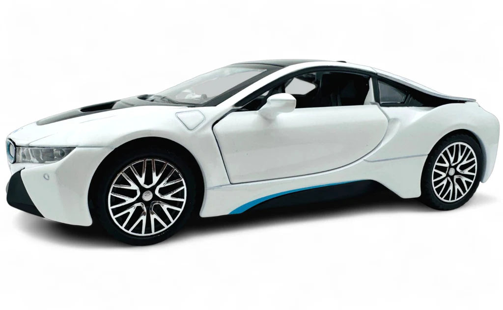 Brightlys Modern Hybrid Sports Coupe Diecast Model 1:24 Scale | White Performance Collectible