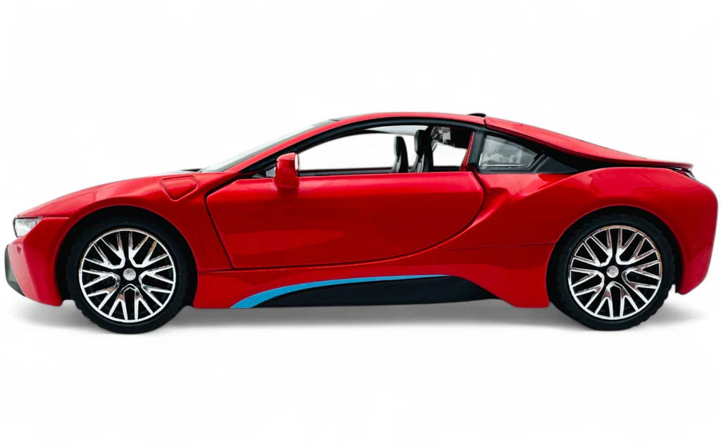 Brightlys Modern Hybrid Sports Coupe Diecast Model 1:24 Scale | White Performance Collectible